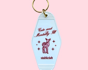 Mentally Ill Hotel Keychain | Deer Graphic Bag Charm | Self-Care Accessory