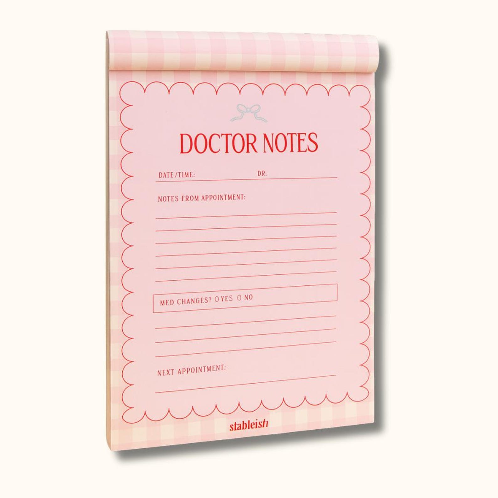 Doctor Appointment Notepad | 25-page Pink Mental Health Stationery ...