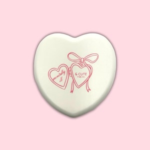Mentally Ill and Cute Heart Pill Box | White Compact Medicine Case with Bow | Cute Mental Health Gift | 7-Day Organizer for Meds & Vitamins