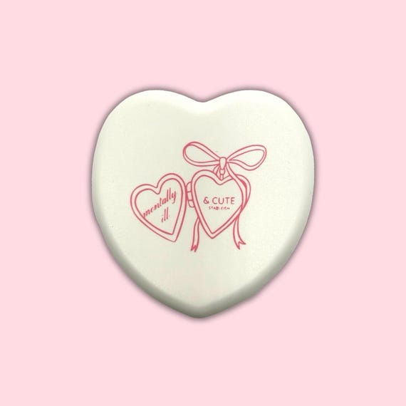 Mentally Ill and Cute Mini Pill Box | White Travel Pill Case | Funny Mental Health Gift for Her | Cute Pill Organizer | Stocking Stuffer