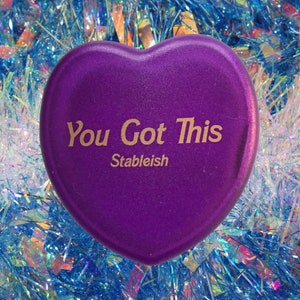 You Got This Purple Heart Pill Box | Compact Pill Case for Meds & Vitamins | Motivational Self-Care Gift | Travel Pill Organizer