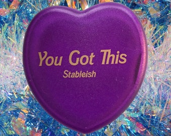 You Got This Purple Heart Pill Box | Compact Pill Case for Meds & Vitamins | Motivational Self-Care Gift | Travel Pill Organizer