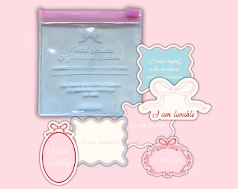 Conjunto de adesivos de janela com afirmações positivas | Adesivos reutilizáveis para espelho com mensagens positivas, decoração para autocuidado e saúde mental