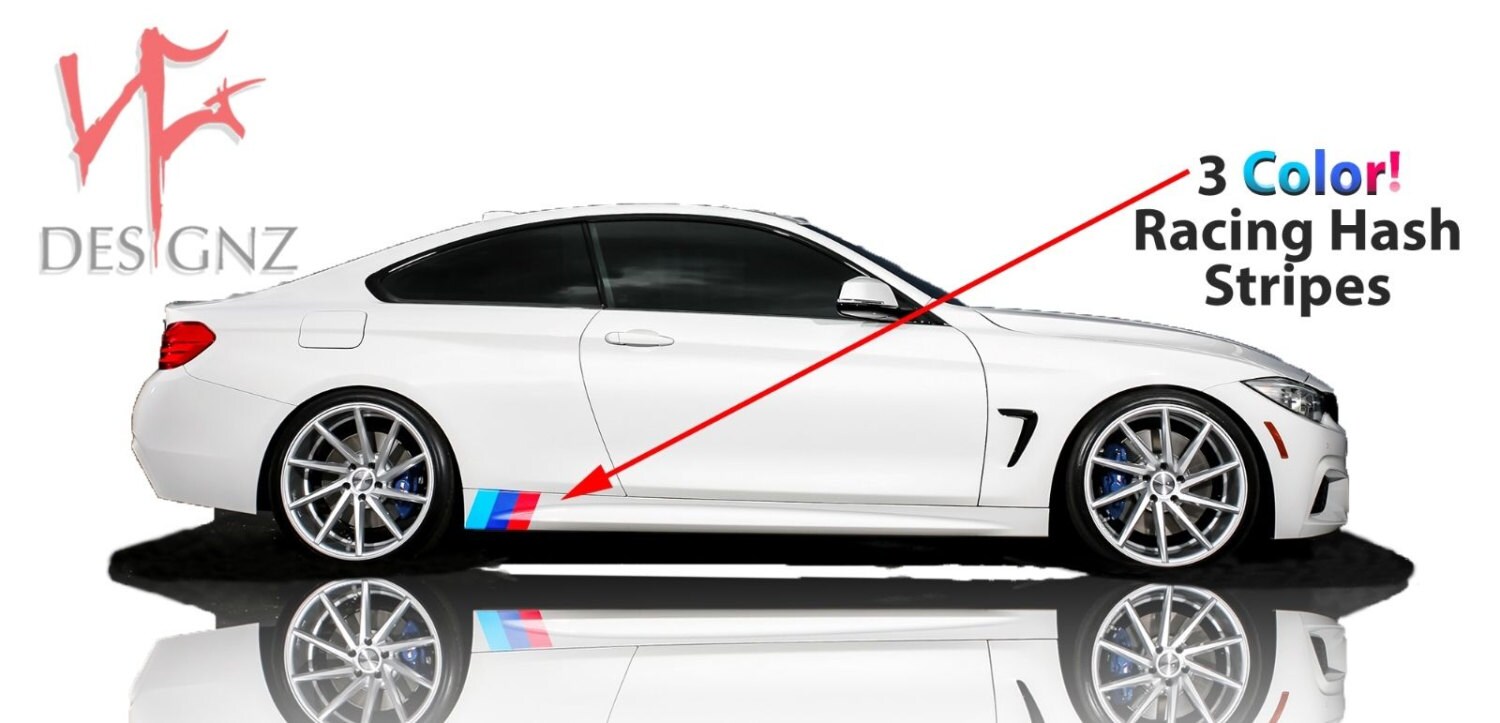 M Style SideSkirt Hash Mark Racing Stripe Rally Decal Kit For BMW 3 Series M Style SideSkirt Hash Mark Racing Stripe Rally Decal Kit For BMW 3 Series