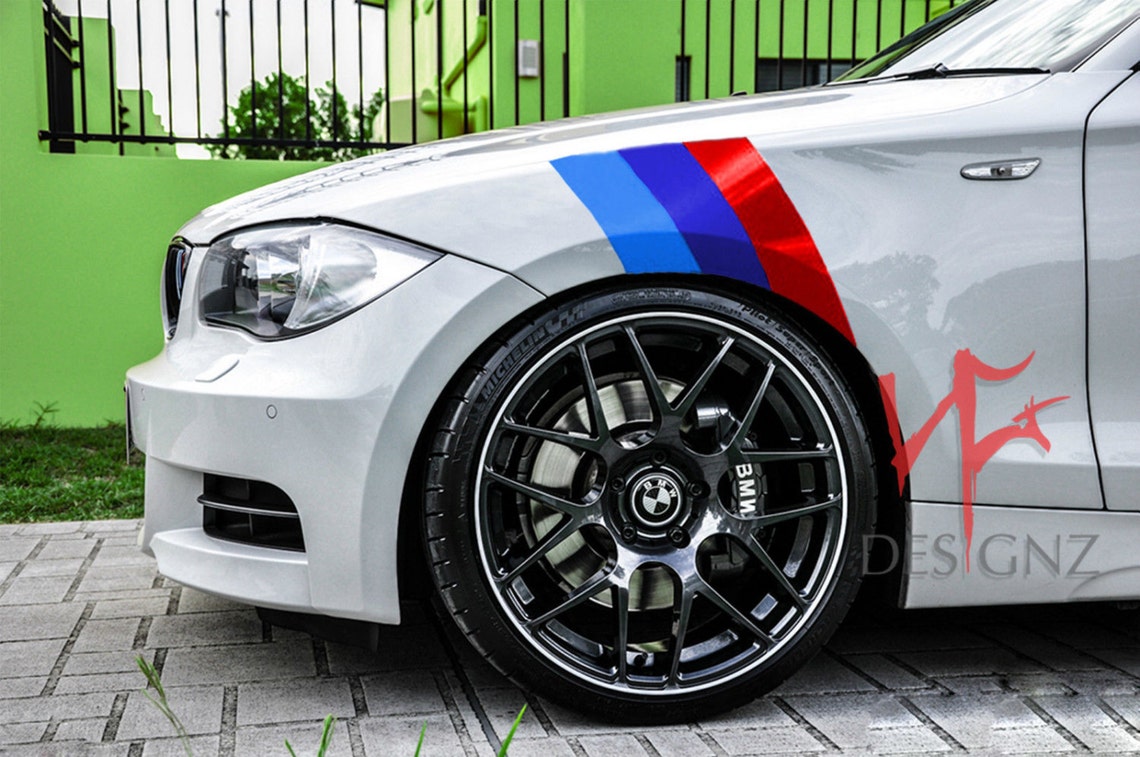BMW M SERIES Fender Hash 3 Racing Stripe 2 Sets Vinyl Decal Etsy