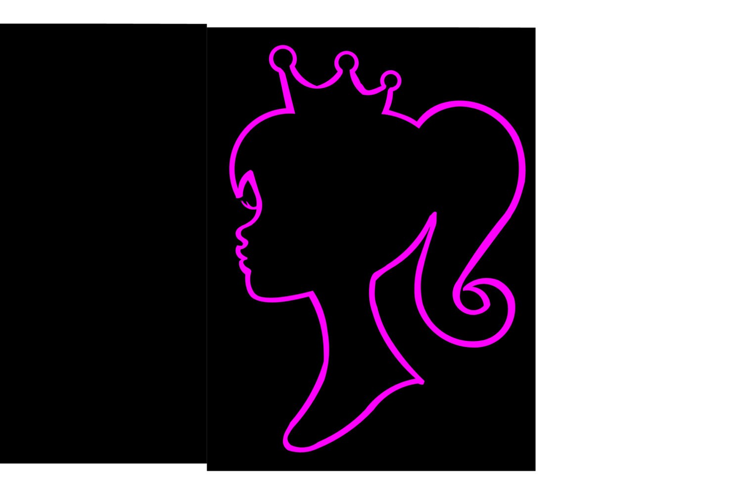 Barbie Head Style Silhouette With Crown Decal Sticker | Etsy