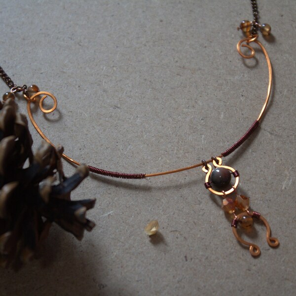 Sagira's Farewell - Destiny Inspired, Fantasy Pagan Folk Copper Necklace