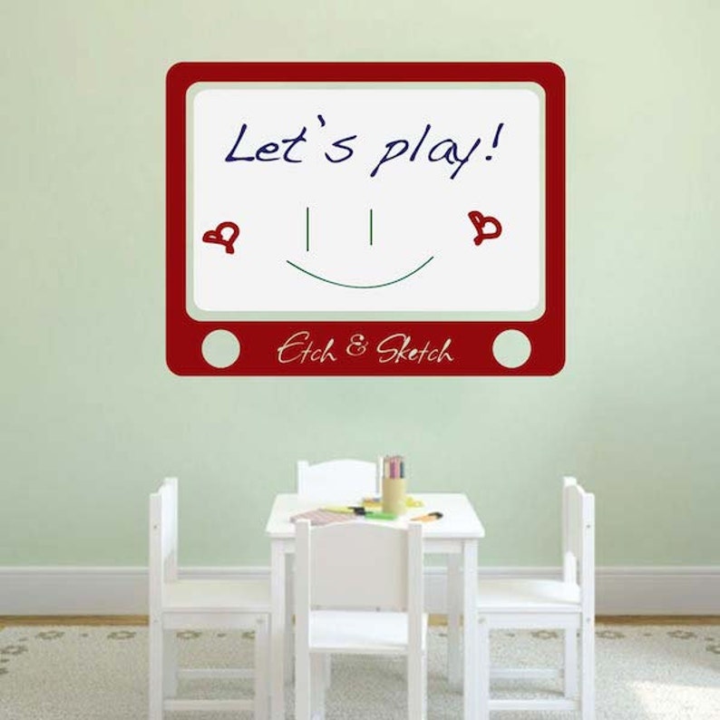 etch and sketch dry erase wall decal dry erase decals | etsy