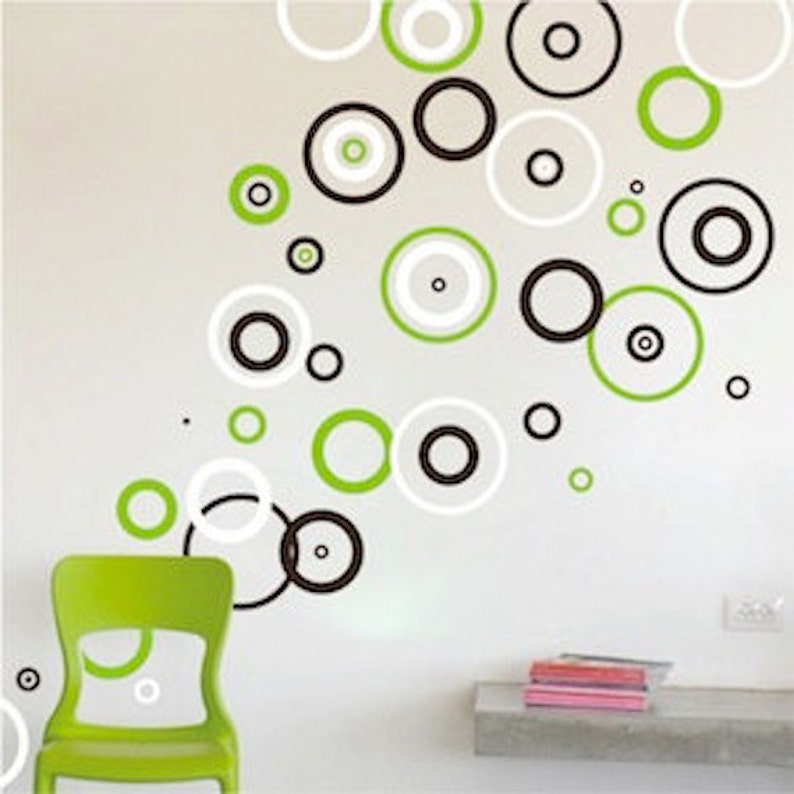 Rings Vinyl Wall Decals Bedroom Shape Designs Circle Wall Etsy