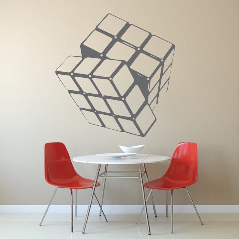 Kids Toys Wall Stickers b01 Rubiks Cube Vinyl Wall Decal Puzzle Wall Vinyl
