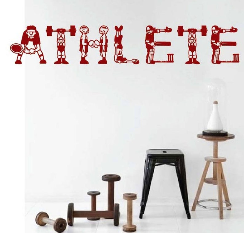 Athlete Wall Decal Sports Decals Workout Stickers Gym Athletic Murals Sayings All Es S13