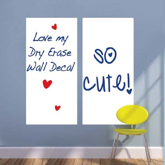 rectangular dry erase vinyl wall decal decal writable wall | etsy