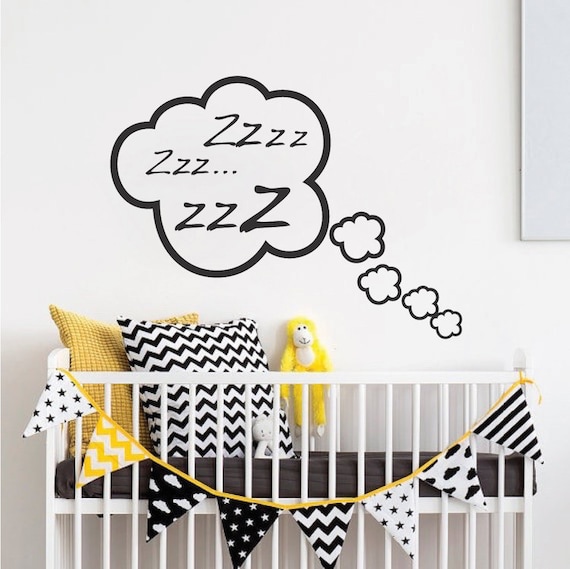 snoozing cloud bedroom wall decal sleeping wall decal | etsy