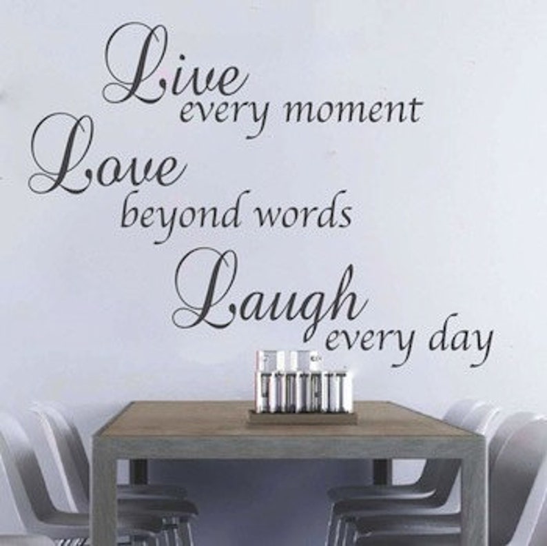 Live Laugh Love Wall Quote Home Cute Sticker Inspirational Wall Quote Beautiful Living Room Removable Wall Decal Bedroom Vinyl Decal 46b