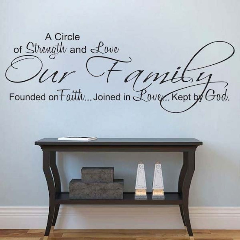 Our Family Wall E Religious Home Sticker Living Room Removable Decal Dining Vinyl 3c