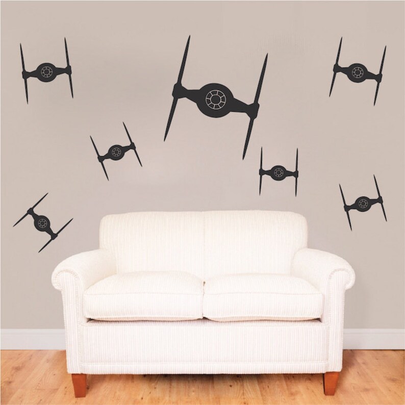 Tie Fighter Bedroom Kit Decals Star Wars Wall Decal Mural Vinyl Removable G93