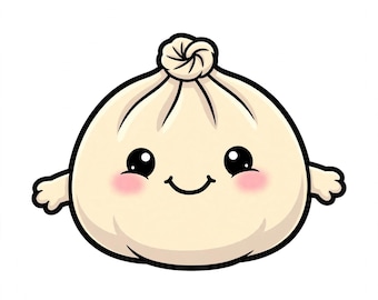 Kawaii Dumpling Clipart PNG | 10 söta squishy klistermärkesdesigner | Digital nedladdning | Bao Gyoza Mochi | Utskrivbara klistermärken sublimering