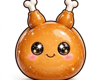 Kawaii Thanksgiving Squishy Clipart PNG | 10 söta klistermärkesdesigner | Digital nedladdning | Kalkonpumpaj | Utskrivbara klistermärken