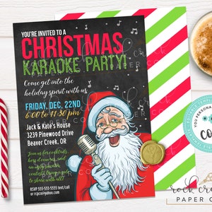 Christmas Karaoke Party Invitation: Editable Holiday Template (Instant Digital Download, 5&quot;x7&quot;)