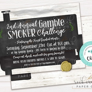Outdoor Smoker Challenge Invitation: Editable Barbecue Template (Instant  Download)