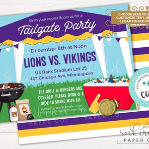 Tailgate Party Invitation, Editable Football Party Template (Digital Download) image 3
