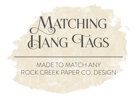 Matching 3" Square Favor Tags for any Rock Creek Paper Co. Design, Custom Hang Tags, Matching Thank You Tags, Gift Tags, Digital PDF Files Il_570xn