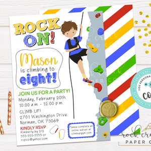 Rock Climbing Birthday Invitation: Editable Party Template (Instant Digital Download, 5x7 Template)