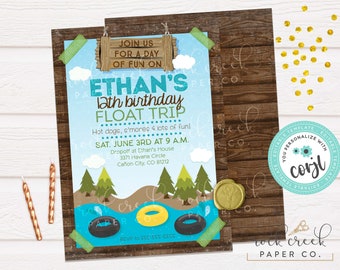 Float Trip Birthday Invitation, River Float Invitation, River Tubing, Inner Tubing, Editable Birthday Party Template, Instant Download