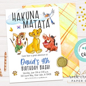 Lion King Birthday Invitation: Editable Party Template (Instant Digital Download, 5&quot;x7&quot;)