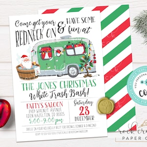 White Trash Bash-Einladung, Redneck Hootenanny-Einladung, Weihnacht-White Trash Bash, bearbeitbare Weihnachtsfeier-Vorlage, Instant Download