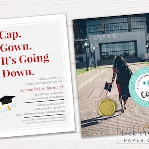 College Send Off Invitation: Editable Farewell Party Template (Instant Digital Download, 7&quot;x5&quot;)