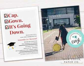 College Send Off Invitation: Editable Farewell Party Template (Instant Digital Download, 7&quot;x5&quot;)