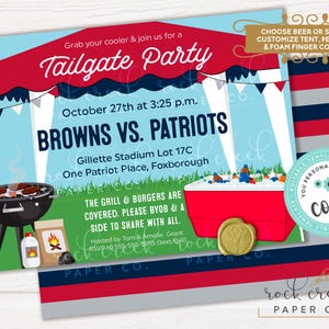 Tailgate Party Invitation, Editable Football Party Template (Digital Download) image 2