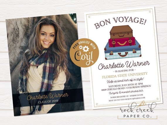 College Send Off Invitation, Farewell Barbecue, Farewell BBQ, Bon Voyage Invitation, Digital Party Invitation, INSTANT ACCESS Il_570xn