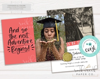Graduation Party Invitation: Editable College Send Off Template (Instant Digital Download, 7&quot;x5&quot;)