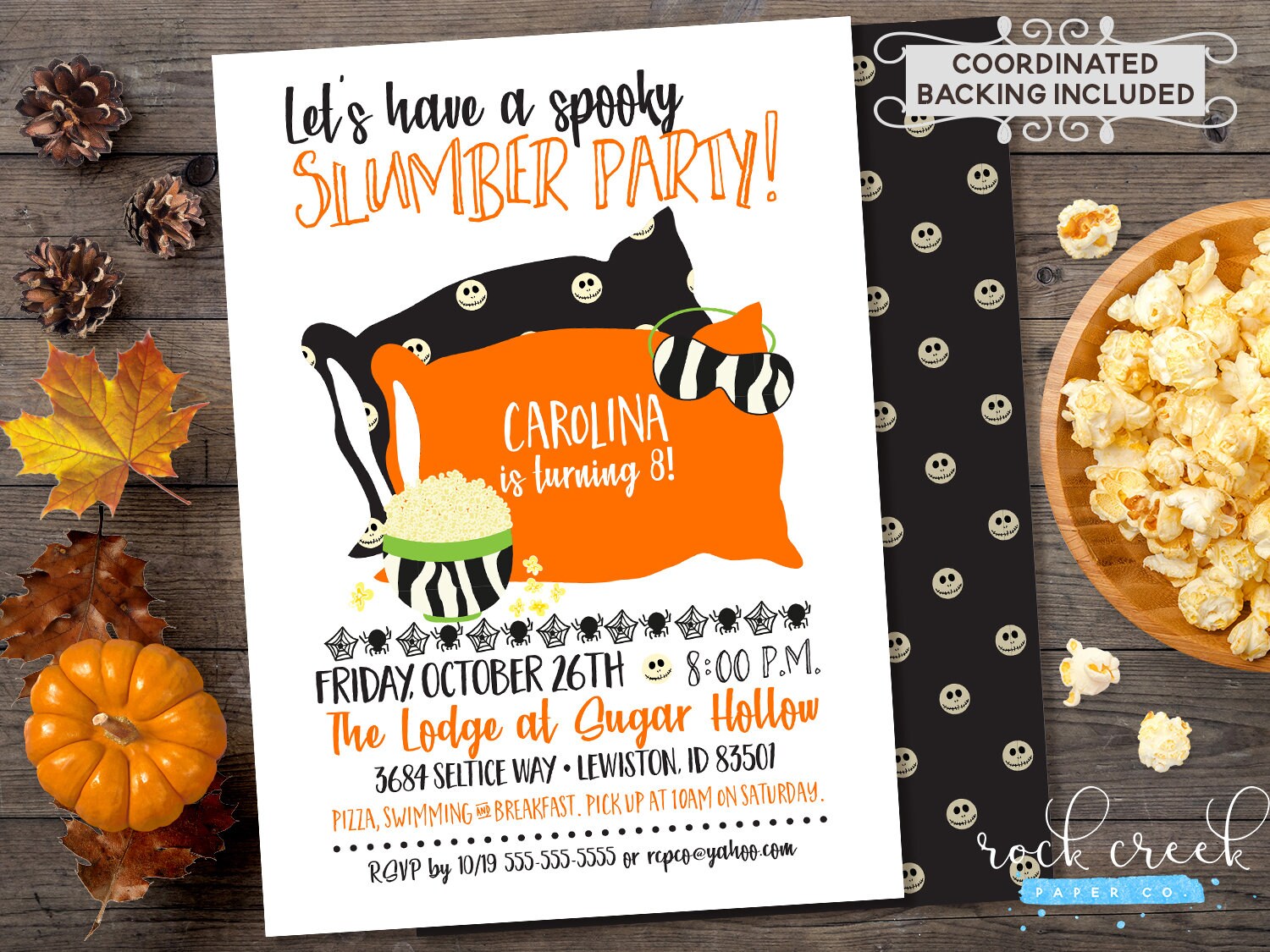 Halloween Slumber Party Invitation Halloween Party Etsy