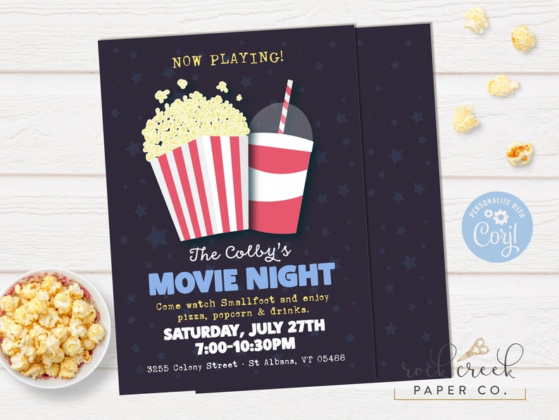 Backyard Movie Invitation Movie Night Invitation Backyard - Etsy