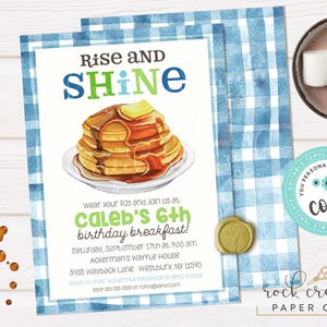 Pancakes and Pajamas Birthday Invitation: Editable Breakfast Party Template (Instant Download)