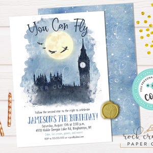 Peter Pan Birthday Invitation: Editable Party Template (Instant Digital Download, 5&quot;x7&quot;)