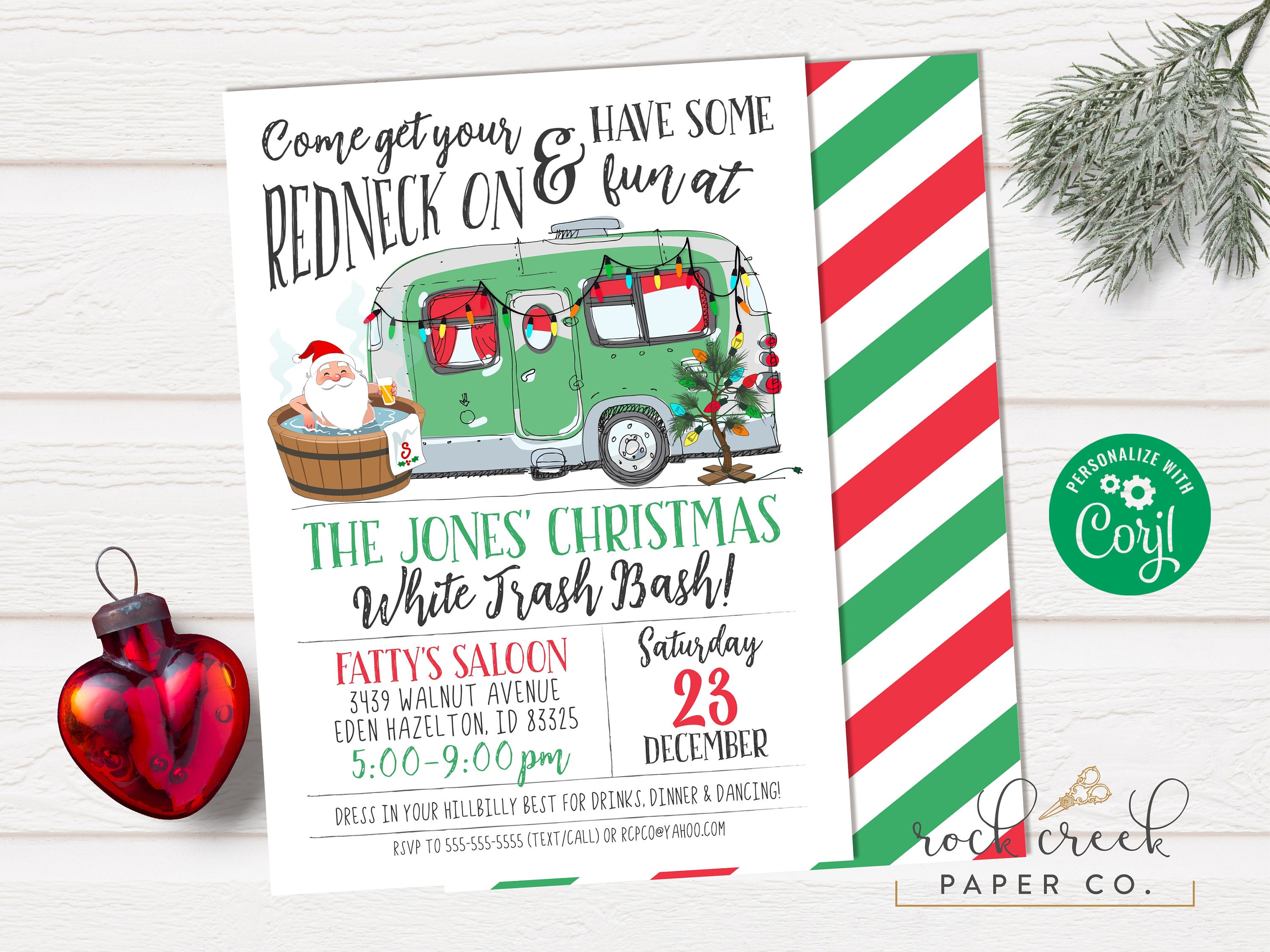 White Trash Bash Invitation Redneck Hootenanny Invitation Etsy 日本