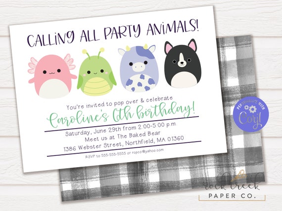 Squish Plush Birthday Invitation Stuffed Animals Invitation Squish squish-plush-birthday-invitation-stuffed-animals-invitation-squish