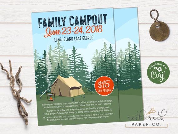 Family Campout Invitation Family Camping Invitation Community Campout 