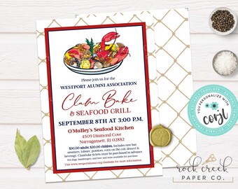 Clam Bake Invitation: Editable Seafood Party Template (Instant  Download)