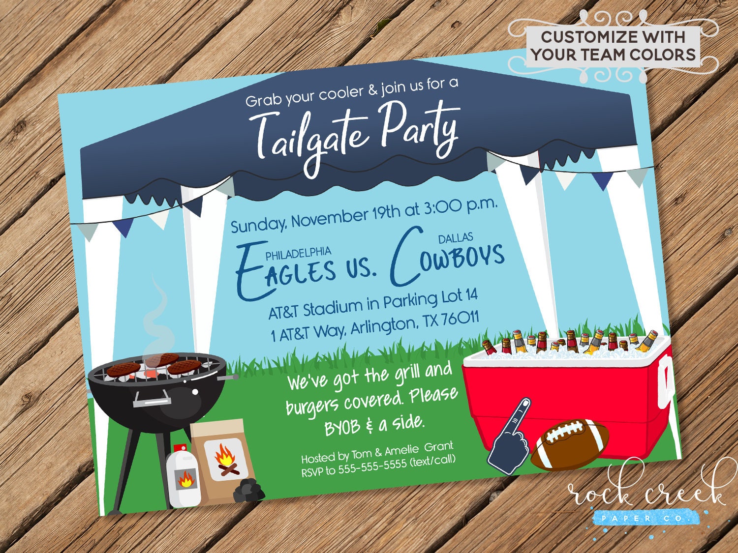 Tailgate Party Invitation Tailgating Party Football Watch Etsy