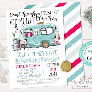 Redneck New Year's Eve Party Invitation, Editable Party Template (Digital Download) Redneck Hootenanny