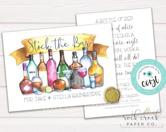 Stock the Bar Brautdusche Einladung: Bearbeitbare Party Vorlage (Digitaler Download)