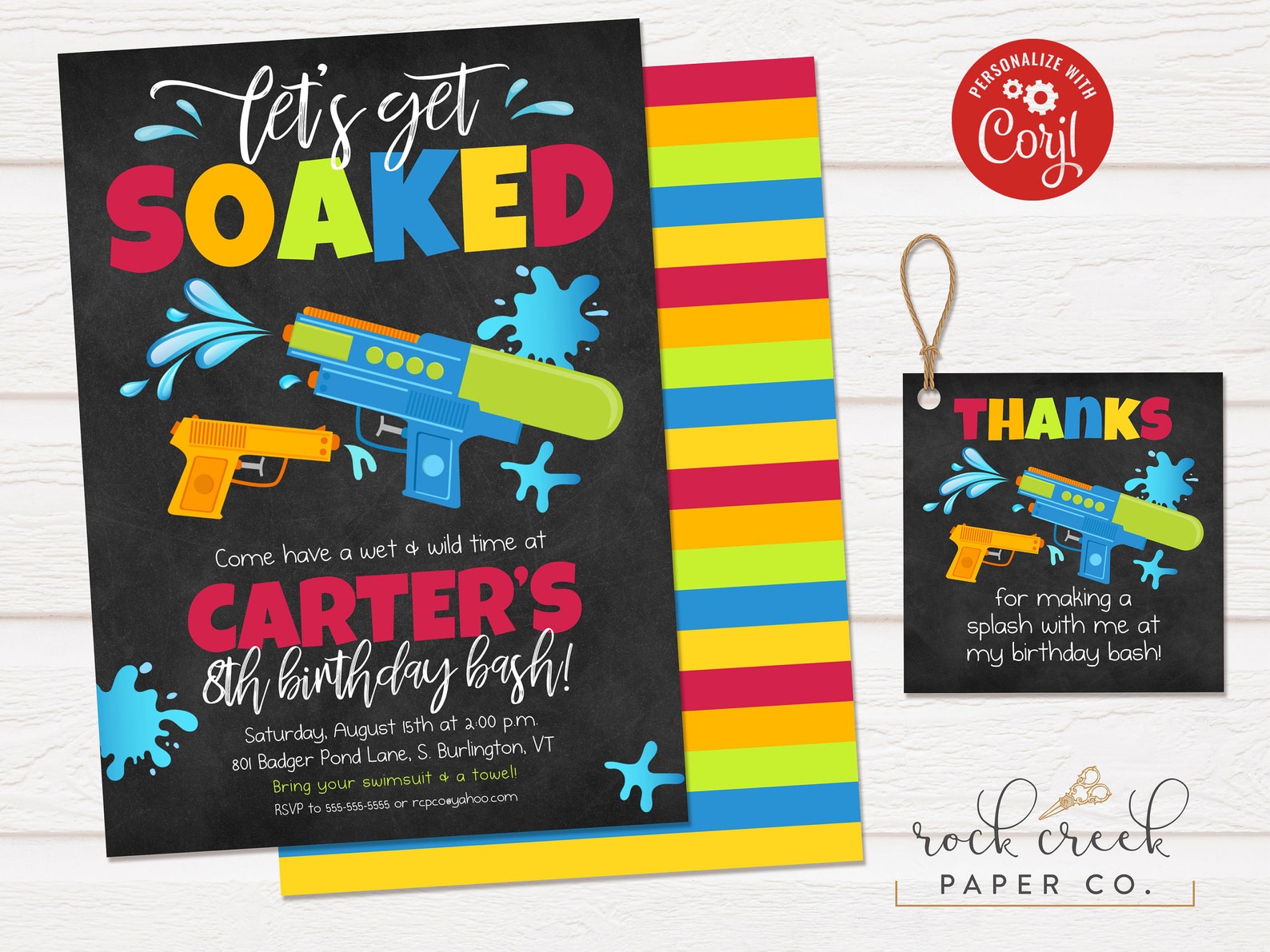 Super Soaker Birthday Invitation Squirt Gun Party Water Gun Etsy