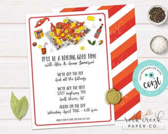 Seafood Boil Invitation, Editable Crawfish or Shrimp Party Template (Digital Download)