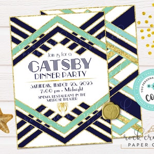 Great Gatsby Invitation, Roaring 20s Party, Art Deco Invitation, Gatsby Gala Invitation, Editable Event Template, Instant Download image 1