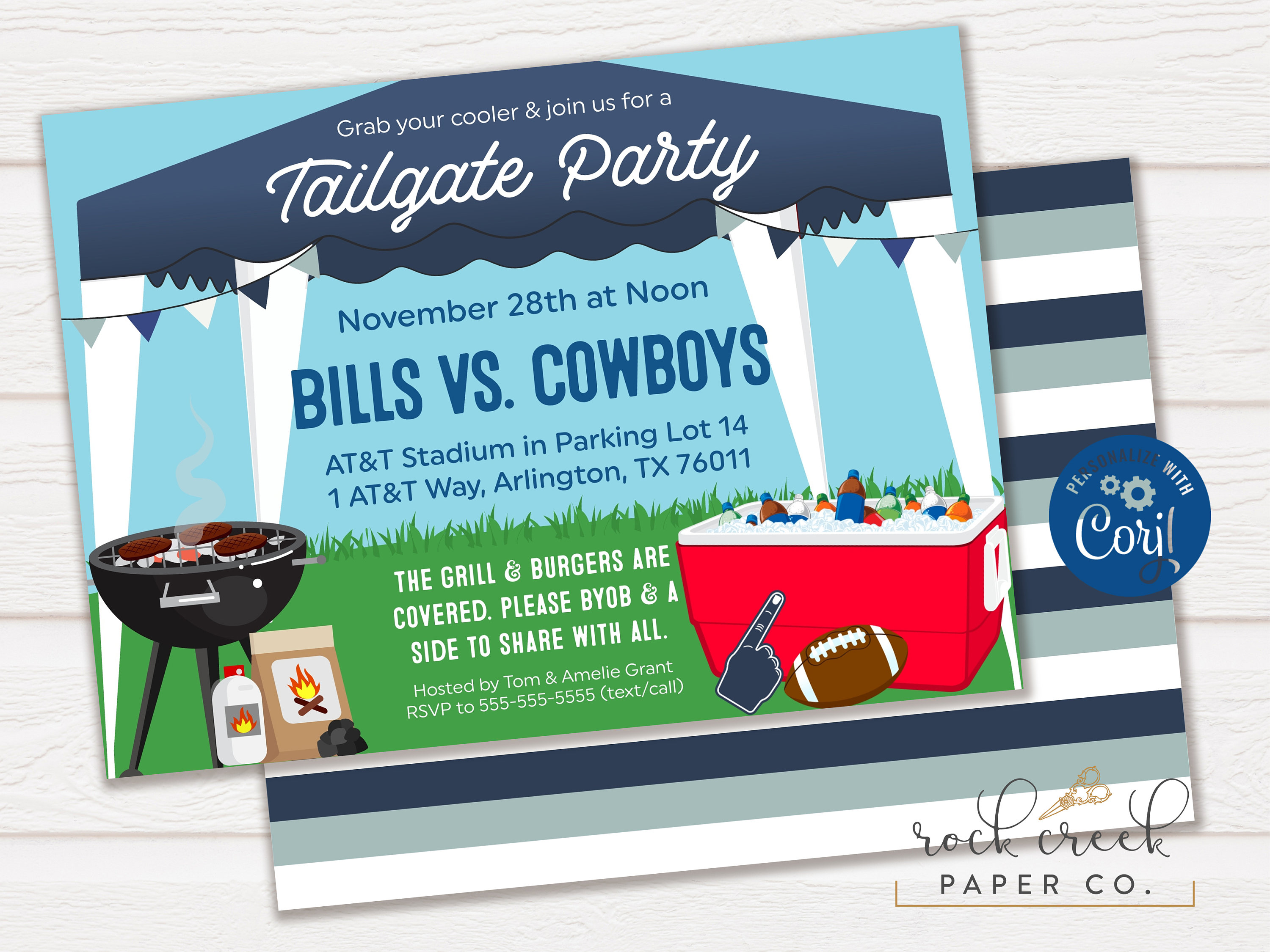 Tailgate Party Invitation Tailgating Party Football Watch Etsy